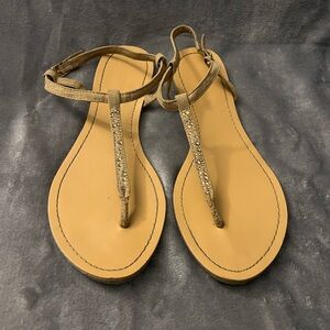 Simple Tan with Crystal Sandals